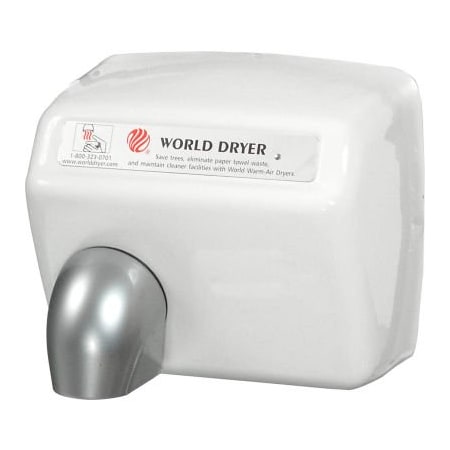 World Dryer World Dryer Deluxe Automatic Hand Dryer, White Steel, 120V DXA5-974AU